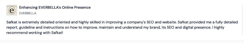 Enhancing EVERBELLA's Online Presence Review